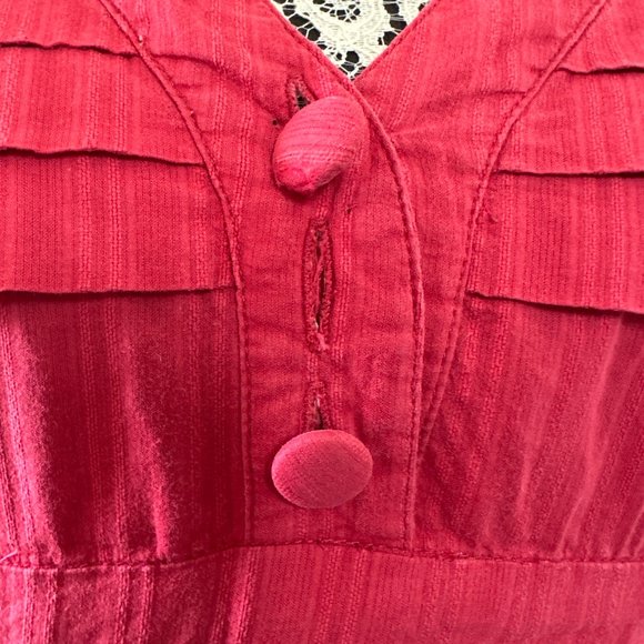 Fossil Dress Size Small Women's Red V-Neck A-Line Preppy Boho Cute Summer. - Picture 9 of 9